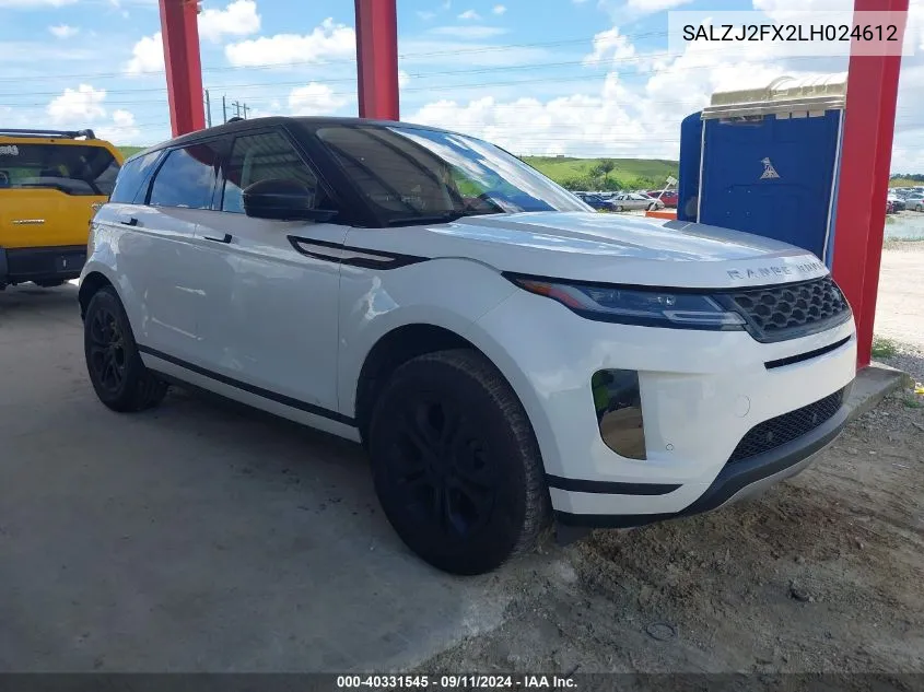 SALZJ2FX2LH024612 2020 Land Rover Range Rover Evoque S