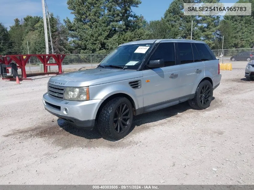 SALSF25416A965783 2006 Land Rover Range Rover Sport Hse