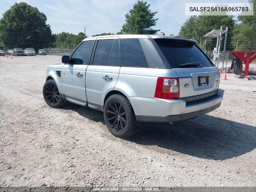 SALSF25416A965783 2006 Land Rover Range Rover Sport Hse