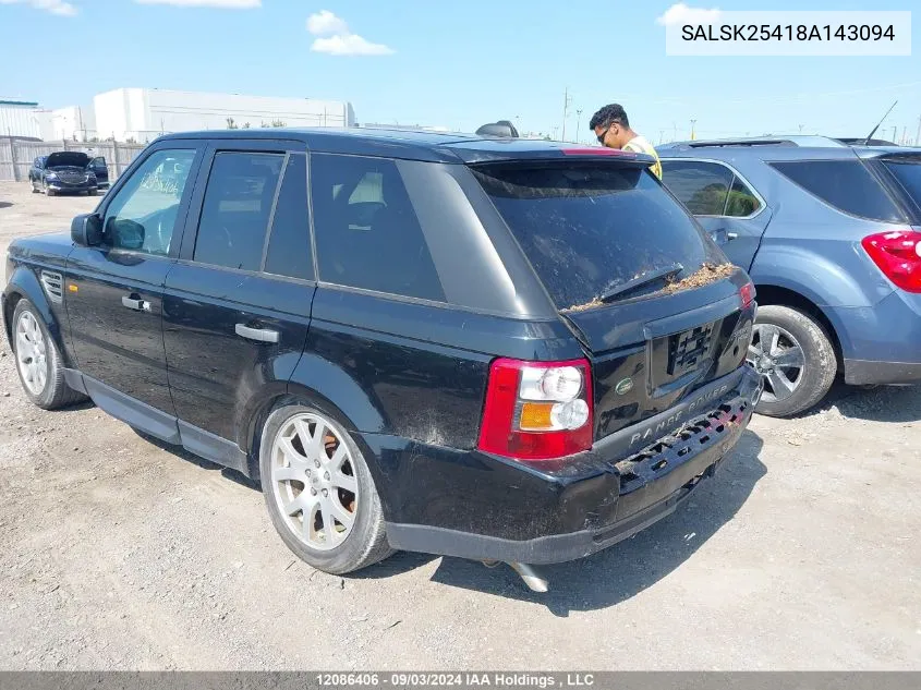 SALSK25418A143094 2008 Land Rover Range Rover Sport Hse