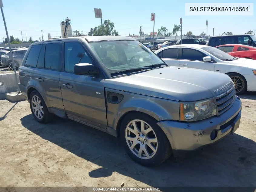 2008 Land Rover Range Rover Sport Hse VIN: SALSF254X8A146564 Lot: 40314442