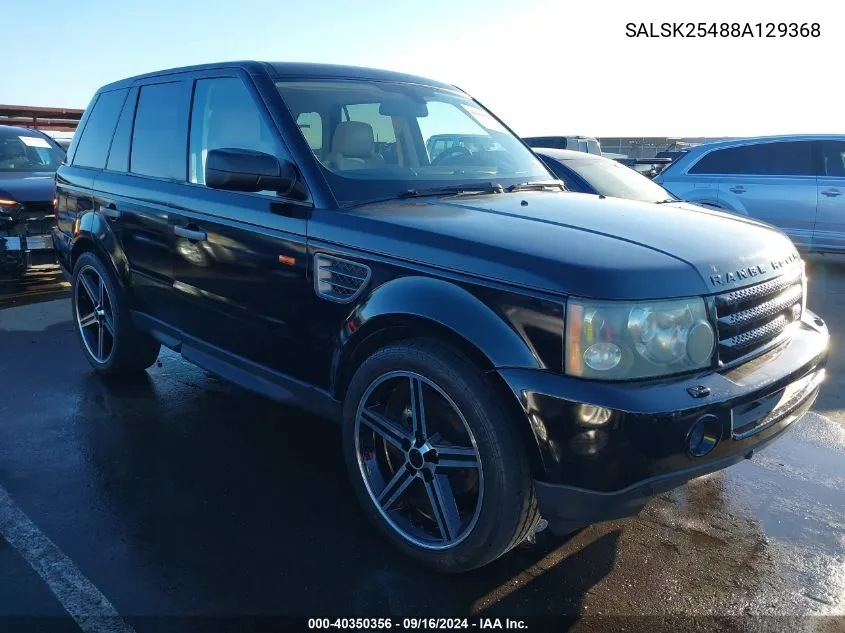 2008 Land Rover Range Rover Sport Hse VIN: SALSK25488A129368 Lot: 40350356