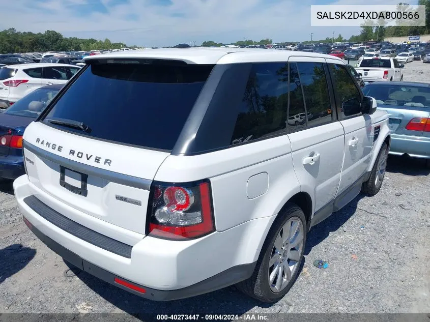 SALSK2D4XDA800566 2013 Land Rover Range Rover Sport Hse