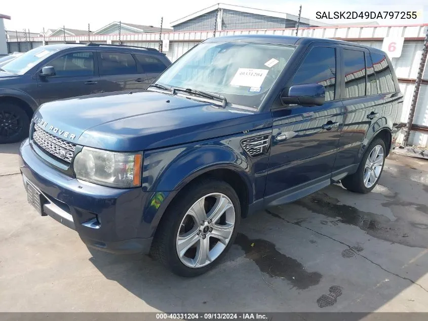 2013 Land Rover Range Rover Sport Hse VIN: SALSK2D49DA797255 Lot: 40331204