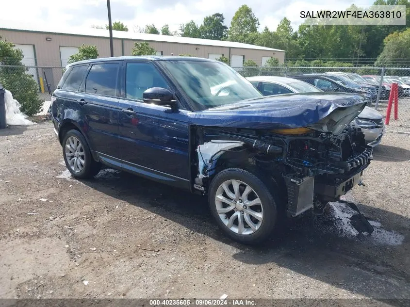 2014 Land Rover Range Rover Sport 3.0L V6 Supercharged Hse VIN: SALWR2WF4EA363810 Lot: 40235605