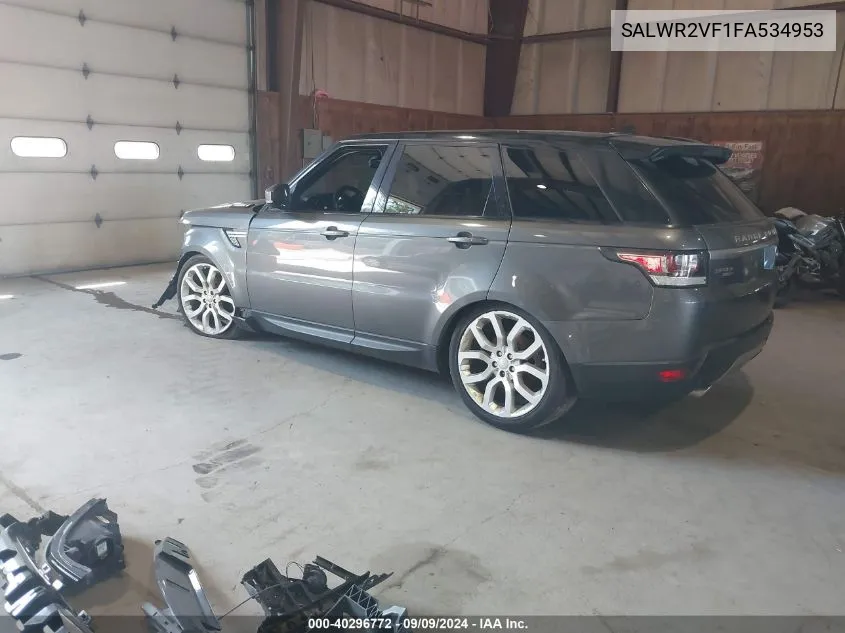 2015 Land Rover Range Rover Sport 3.0L V6 Supercharged Hse VIN: SALWR2VF1FA534953 Lot: 40296772