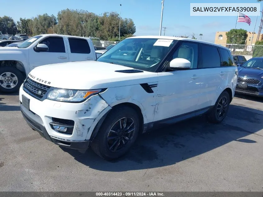 2015 Land Rover Range Rover Sport Se VIN: SALWG2VFXFA539008 Lot: 40314423