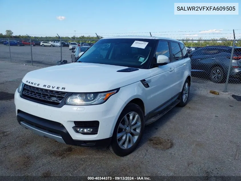 2015 Land Rover Range Rover Sport 3.0L V6 Supercharged Hse VIN: SALWR2VFXFA609505 Lot: 40344373