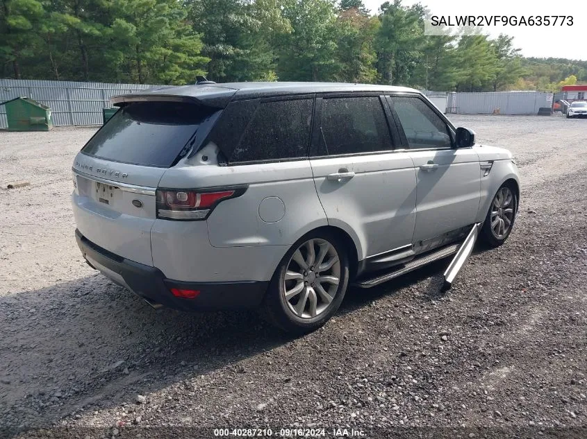 2016 Land Rover Range Rover Sport 3.0L V6 Supercharged Hse VIN: SALWR2VF9GA635773 Lot: 40287210