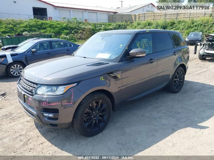 SALWG2PF3GA117998 2016 Land Rover Range Rover Sport Se