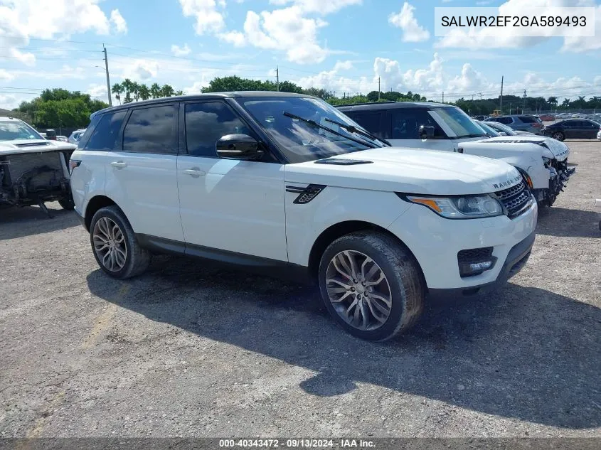 2016 Land Rover Range Rover Sport Sc VIN: SALWR2EF2GA589493 Lot: 40343472