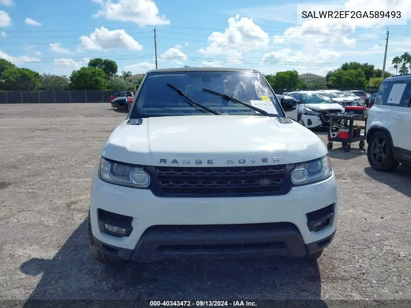 2016 Land Rover Range Rover Sport Sc VIN: SALWR2EF2GA589493 Lot: 40343472