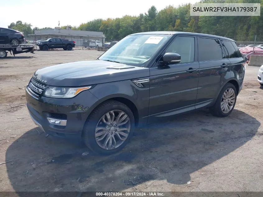 2017 Land Rover Range Rover Sport 3.0L V6 Supercharged Hse VIN: SALWR2FV3HA179387 Lot: 40378204