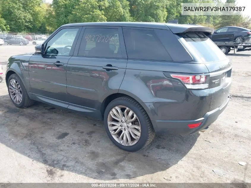 2017 Land Rover Range Rover Sport 3.0L V6 Supercharged Hse VIN: SALWR2FV3HA179387 Lot: 40378204