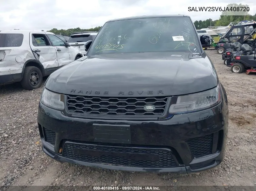 2018 Land Rover Range Rover Sport Hse Dynamic VIN: SALWV2SV6JA408720 Lot: 40189415