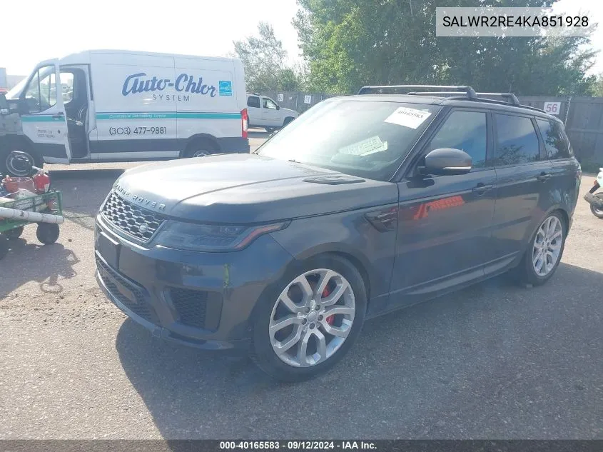 2019 Land Rover Range Rover Sport Supercharged Dynamic VIN: SALWR2RE4KA851928 Lot: 40165583