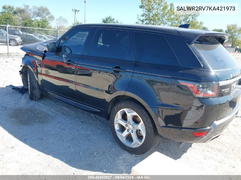 2019 Land Rover Range Rover Sport Hse VIN: SALWR2RV7KA421973 Lot: 40262927