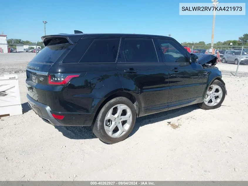 2019 Land Rover Range Rover Sport Hse VIN: SALWR2RV7KA421973 Lot: 40262927