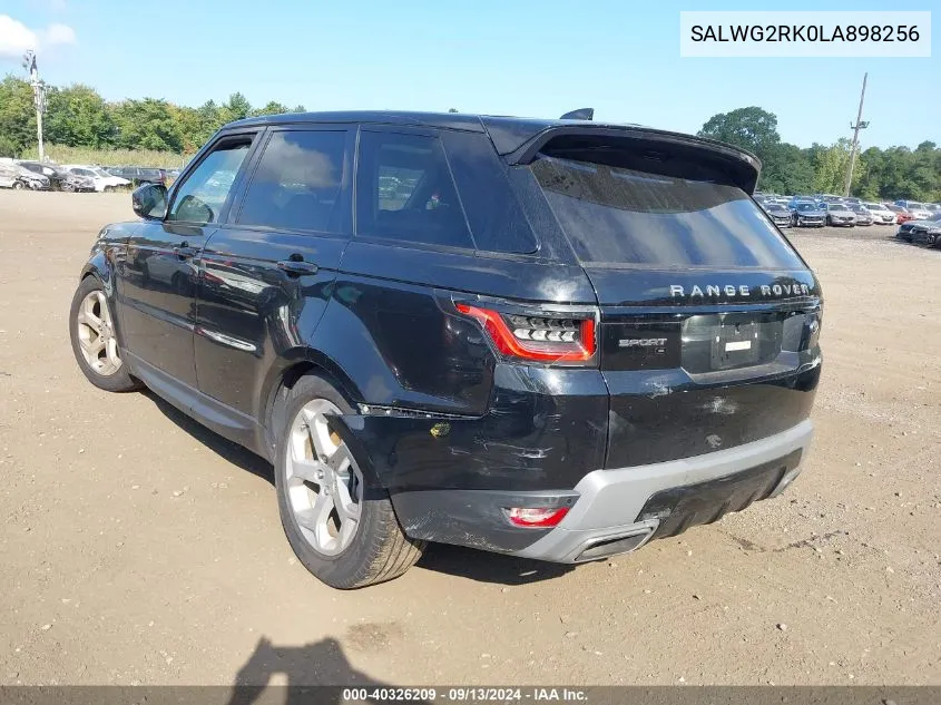 2020 Land Rover Range Rover Sport Se VIN: SALWG2RK0LA898256 Lot: 40326209