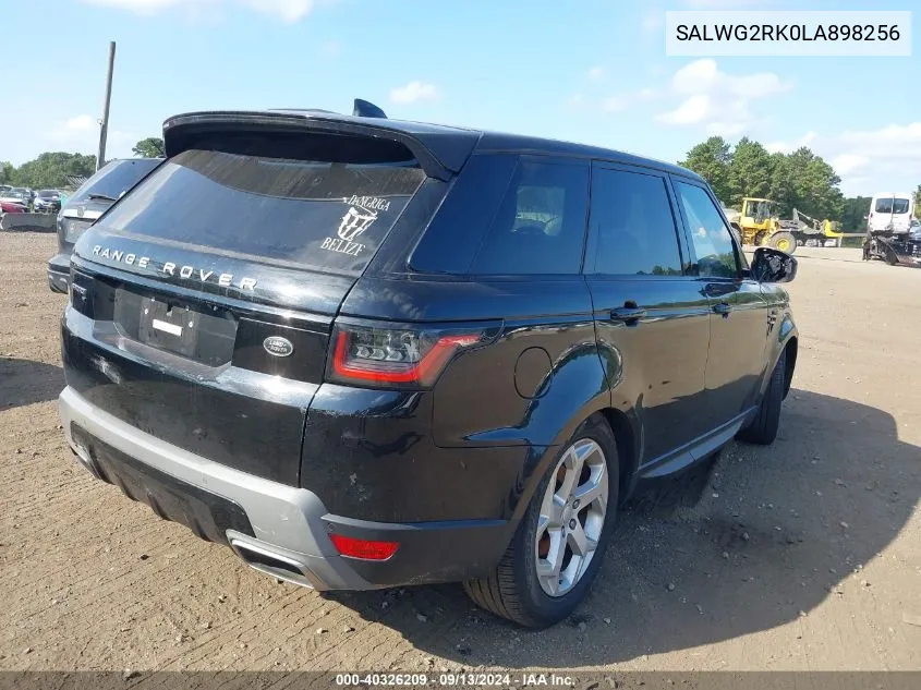 2020 Land Rover Range Rover Sport Se VIN: SALWG2RK0LA898256 Lot: 40326209