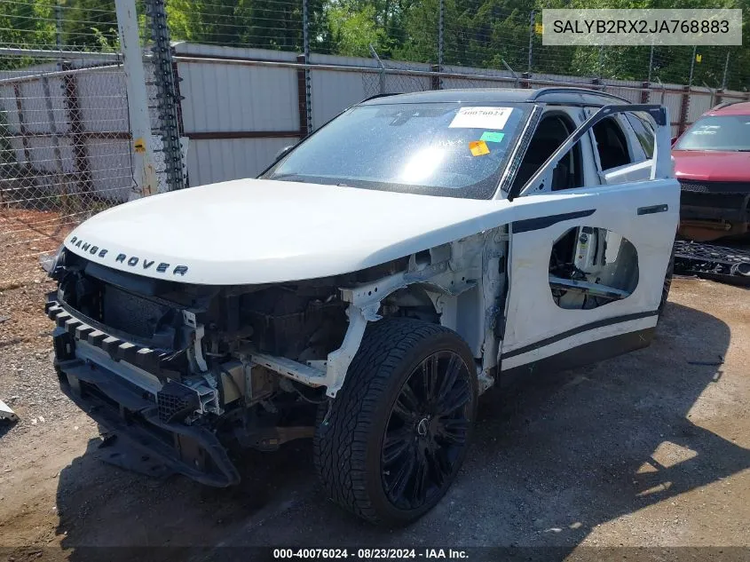 SALYB2RX2JA768883 2018 Land Rover Range Rover Velar P250 S