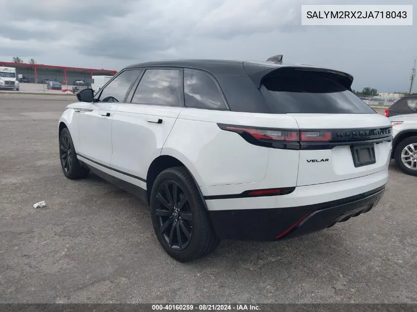 SALYM2RX2JA718043 2018 Land Rover Range Rover Velar P250 Hse R-Dynamic