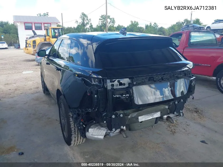 SALYB2RX6JA712381 2018 Land Rover Range Rover Velar P250 S