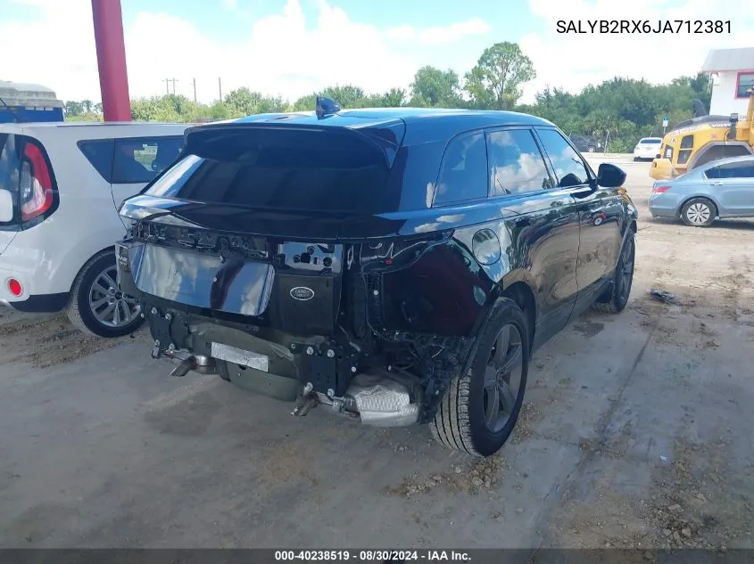 SALYB2RX6JA712381 2018 Land Rover Range Rover Velar P250 S