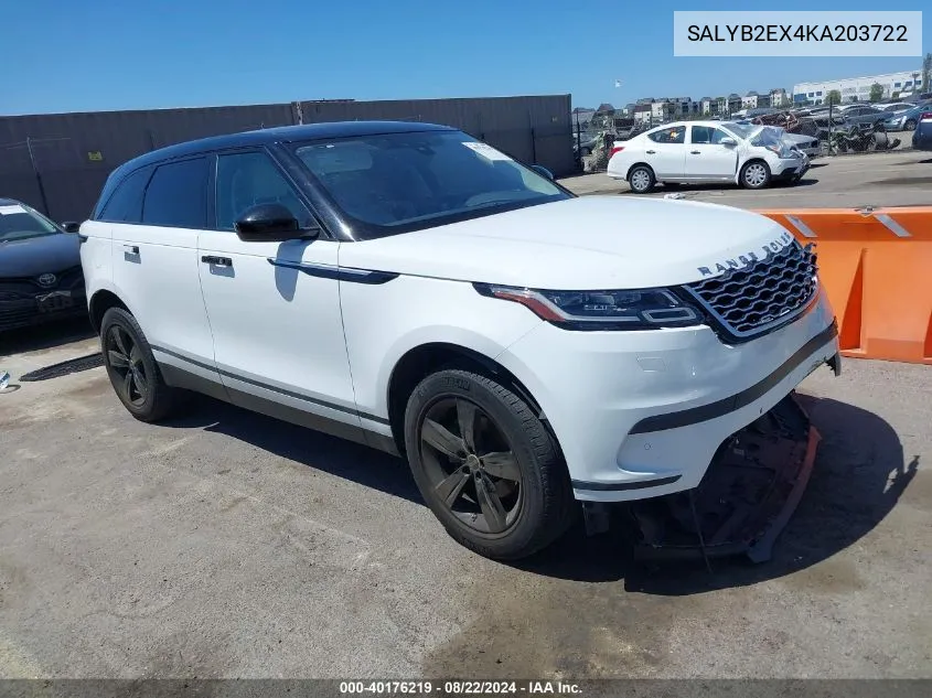 2019 Land Rover Range Rover Velar P250 S VIN: SALYB2EX4KA203722 Lot: 40176219