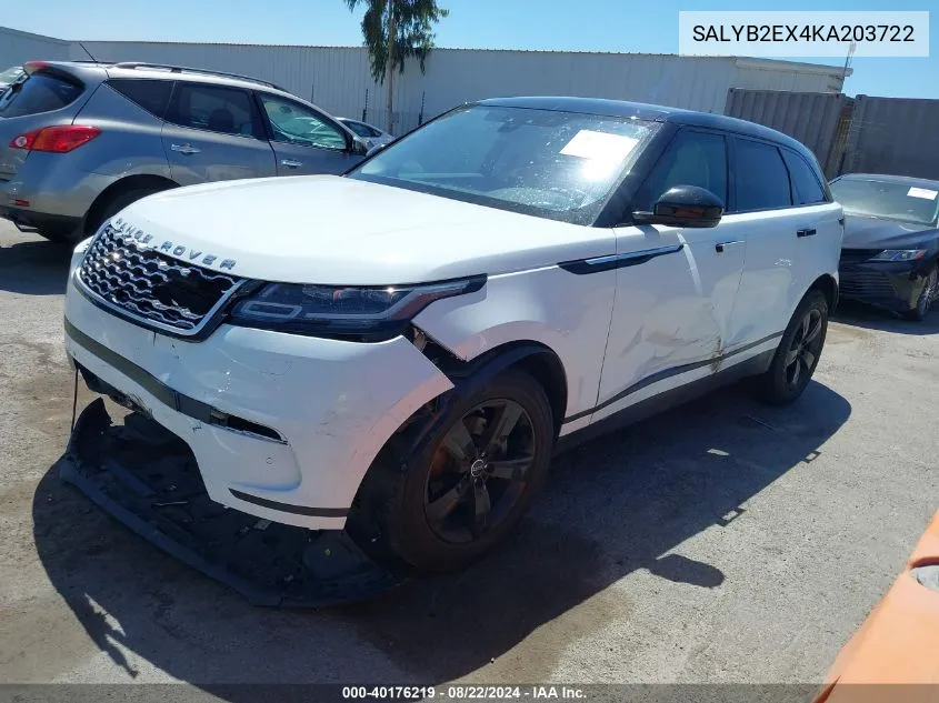 SALYB2EX4KA203722 2019 Land Rover Range Rover Velar P250 S