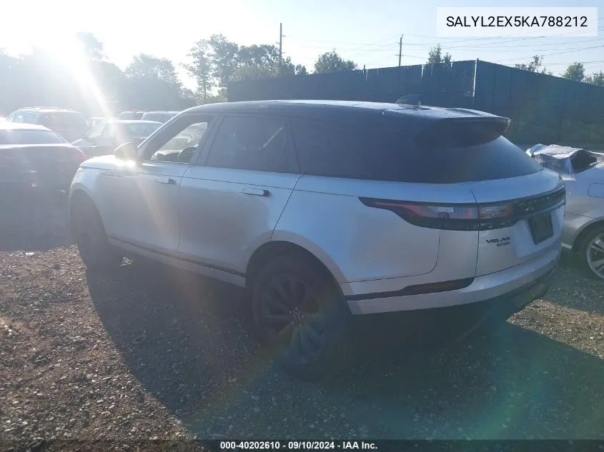 SALYL2EX5KA788212 2019 Land Rover Range Rover Velar R-Dynamic Se