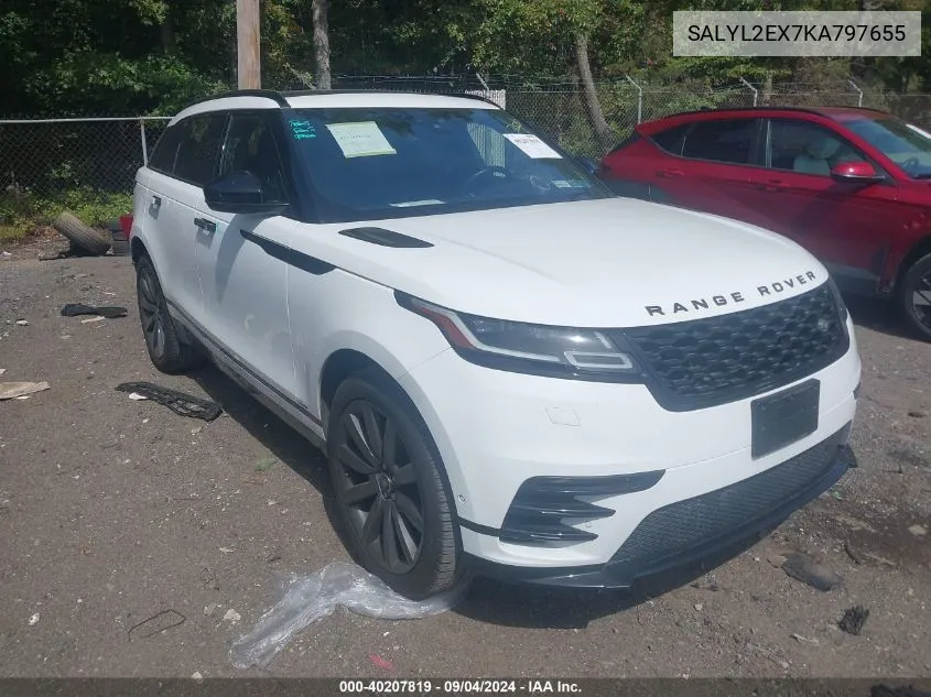 SALYL2EX7KA797655 2019 Land Rover Range Rover Velar P250 R-Dynamic Se