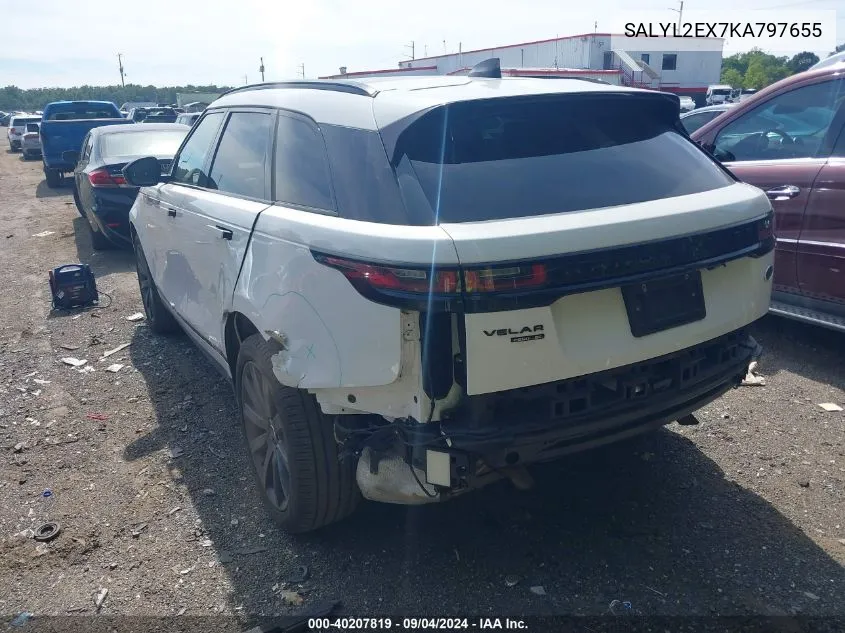 2019 Land Rover Range Rover Velar P250 R-Dynamic Se VIN: SALYL2EX7KA797655 Lot: 40207819