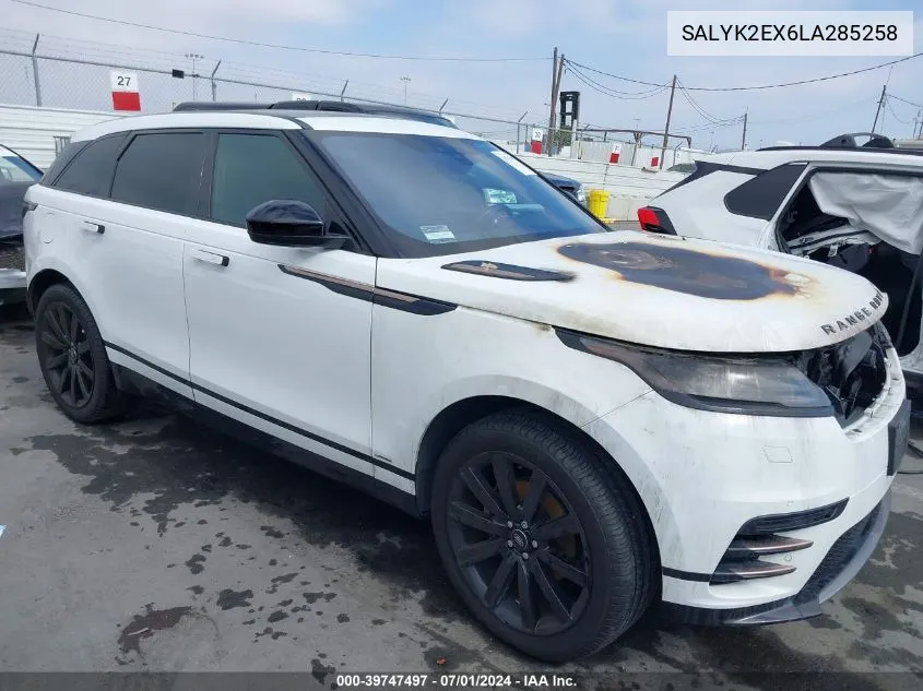 2020 Land Rover Range Rover Velar P250 R-Dynamic S VIN: SALYK2EX6LA285258 Lot: 39747497