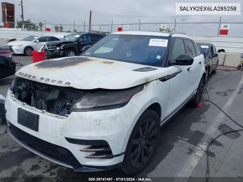 2020 Land Rover Range Rover Velar P250 R-Dynamic S VIN: SALYK2EX6LA285258 Lot: 39747497