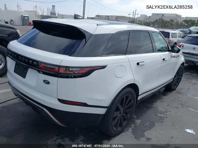 2020 Land Rover Range Rover Velar P250 R-Dynamic S VIN: SALYK2EX6LA285258 Lot: 39747497