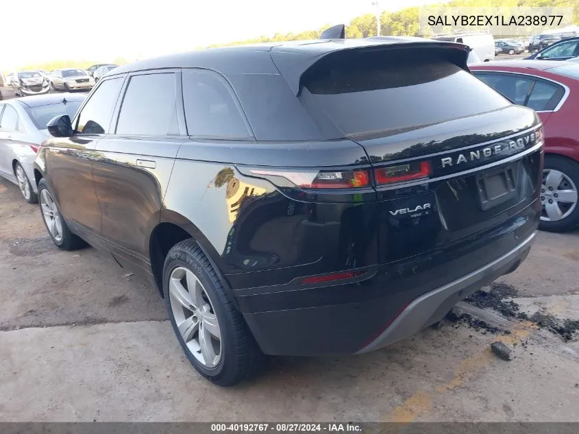 2020 Land Rover Range Rover Velar P250 S VIN: SALYB2EX1LA238977 Lot: 40192767