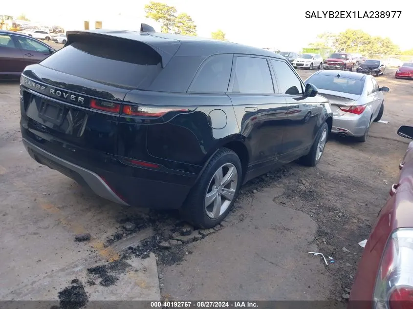 2020 Land Rover Range Rover Velar P250 S VIN: SALYB2EX1LA238977 Lot: 40192767