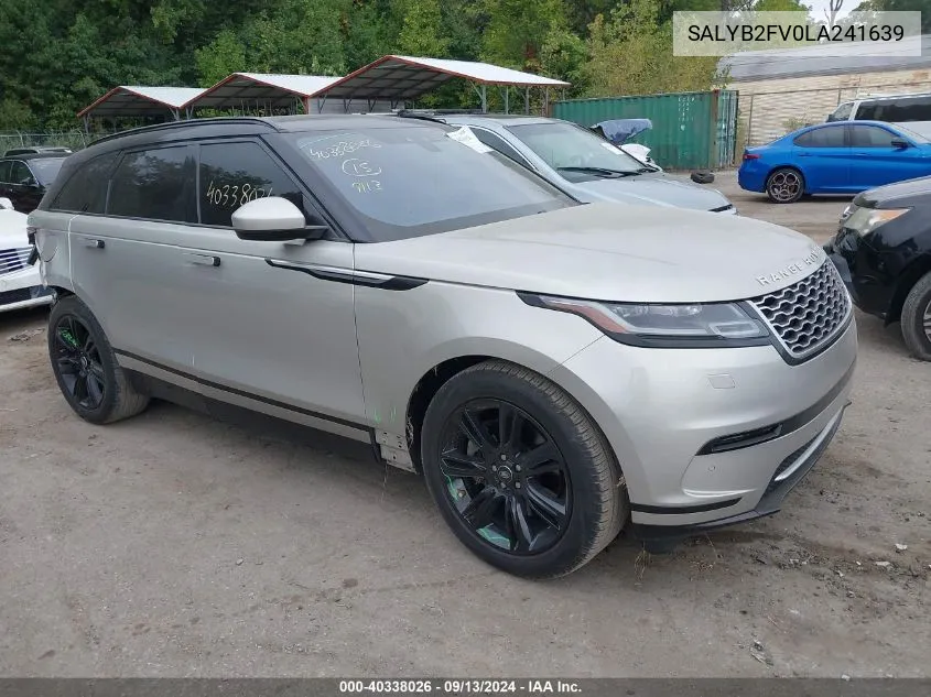 SALYB2FV0LA241639 2020 Land Rover Range Rover Velar S