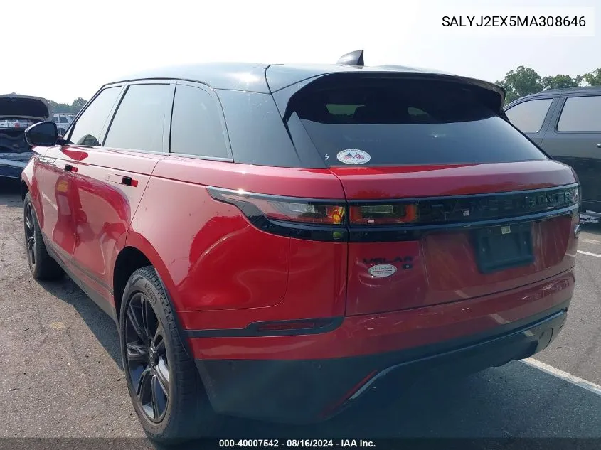 SALYJ2EX5MA308646 2021 Land Rover Range Rover Velar P250 S