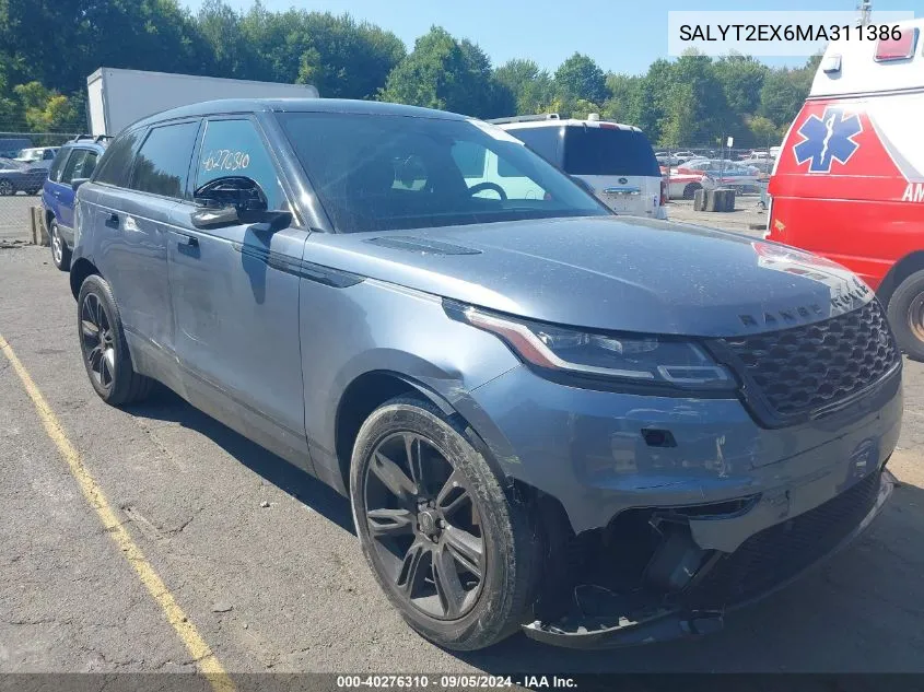 2021 Land Rover Range Rover Velar P250 R-Dynamic S VIN: SALYT2EX6MA311386 Lot: 40276310