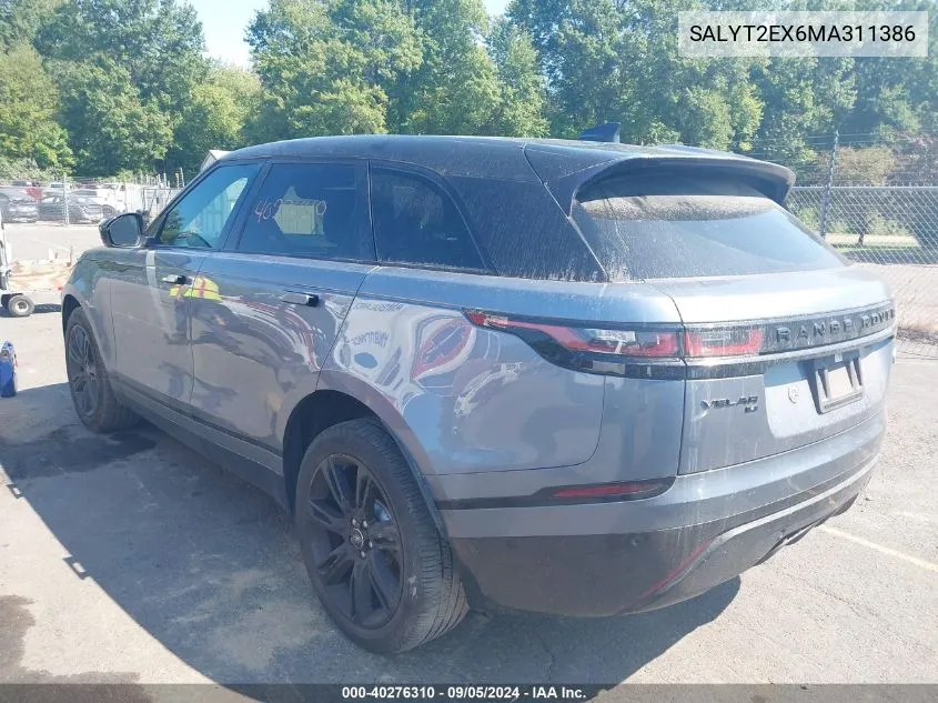 2021 Land Rover Range Rover Velar P250 R-Dynamic S VIN: SALYT2EX6MA311386 Lot: 40276310