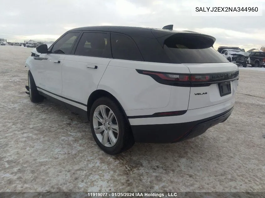 SALYJ2EX2NA344960 2022 Land Rover Range Rover Velar