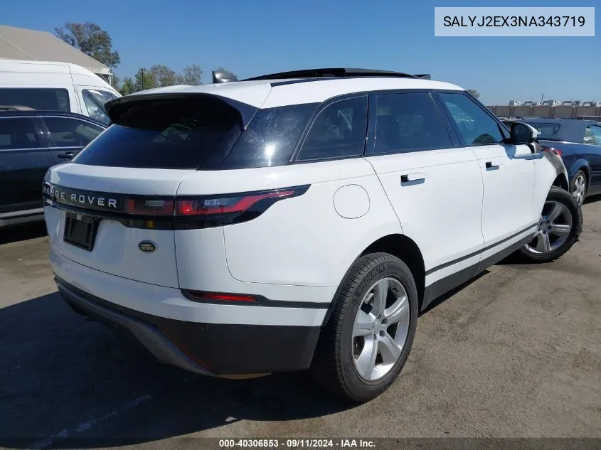 SALYJ2EX3NA343719 2022 Land Rover Range Rover Velar P250 S