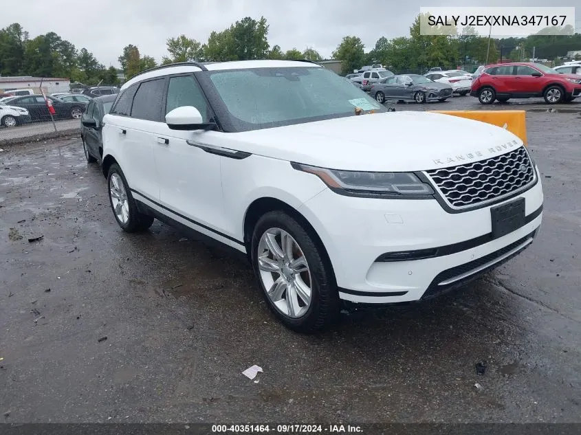 SALYJ2EXXNA347167 2022 Land Rover Range Rover Velar P250 S