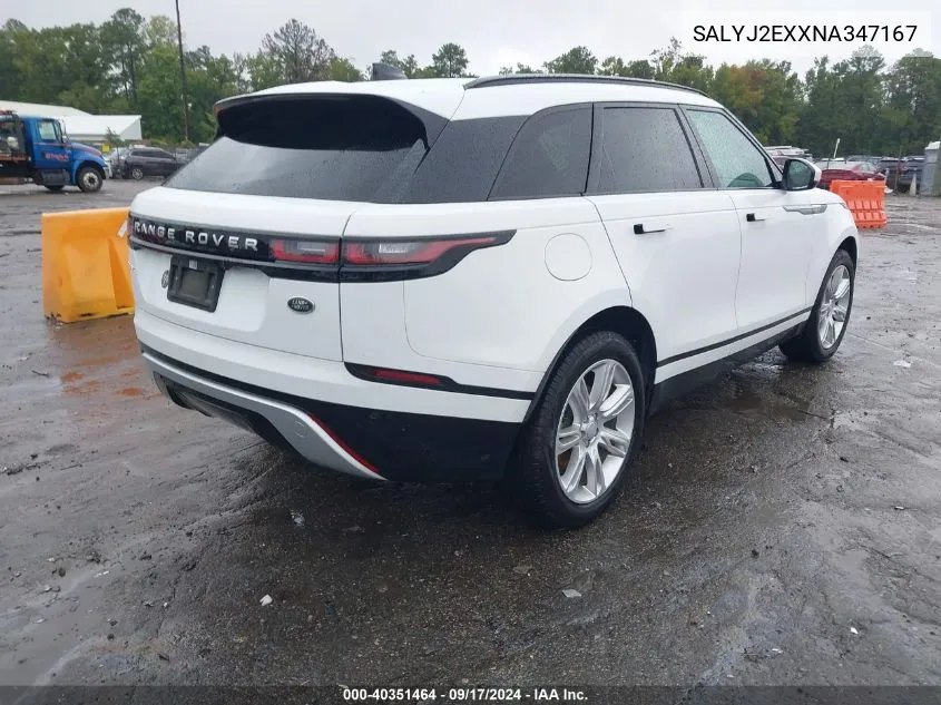 SALYJ2EXXNA347167 2022 Land Rover Range Rover Velar P250 S