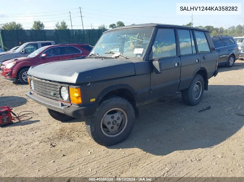 1989 Land Rover Range Rover VIN: SALHV1244KA358282 Lot: 40350320