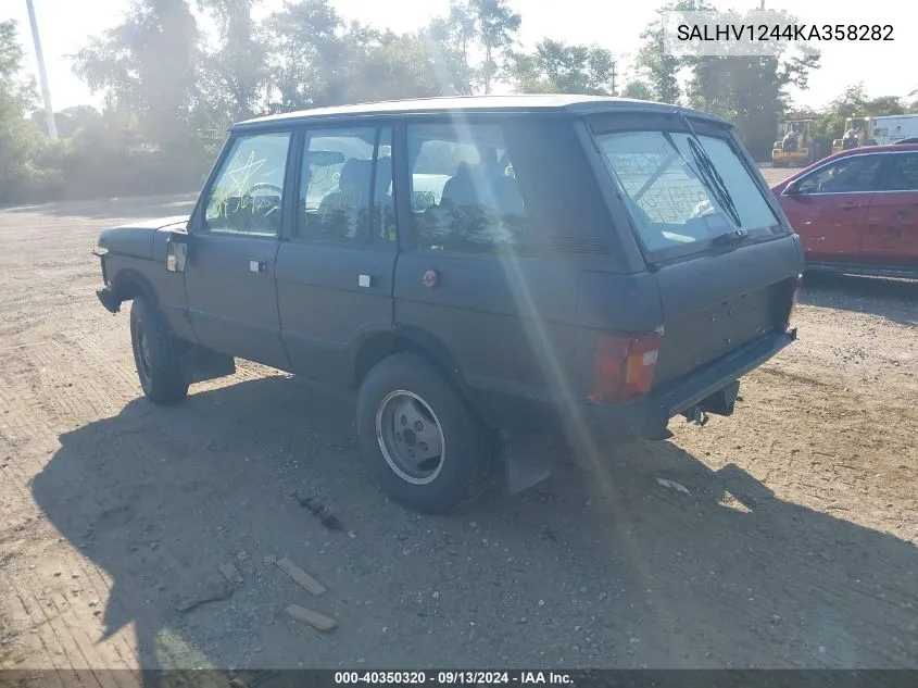 1989 Land Rover Range Rover VIN: SALHV1244KA358282 Lot: 40350320