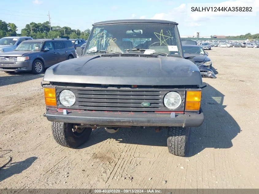 1989 Land Rover Range Rover VIN: SALHV1244KA358282 Lot: 40350320