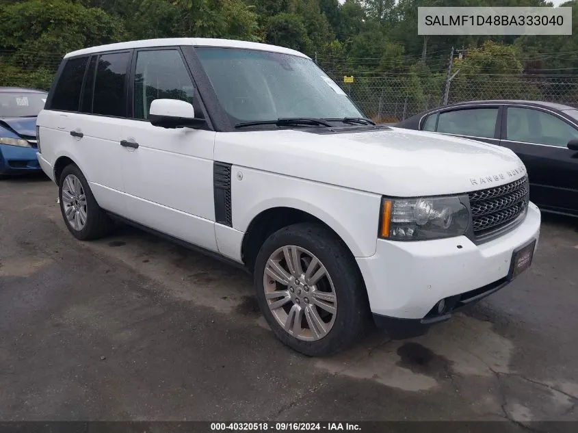 2011 Land Rover Range Rover Hse VIN: SALMF1D48BA333040 Lot: 40320518